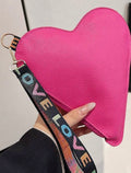 Pink Heart Wristlet with Love Strap